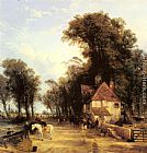 Thomas Creswick Canvas Paintings - The Nearest Way in Summer